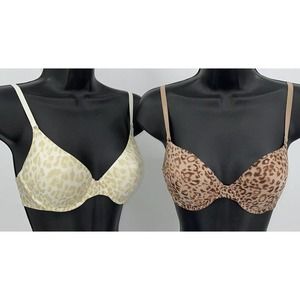 Lot Of 2 Victoria’s Secret Naked 34 C Demi Bra Lined Perfect Coverage